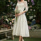 Robe Trapèze Éclat Satiné Floral