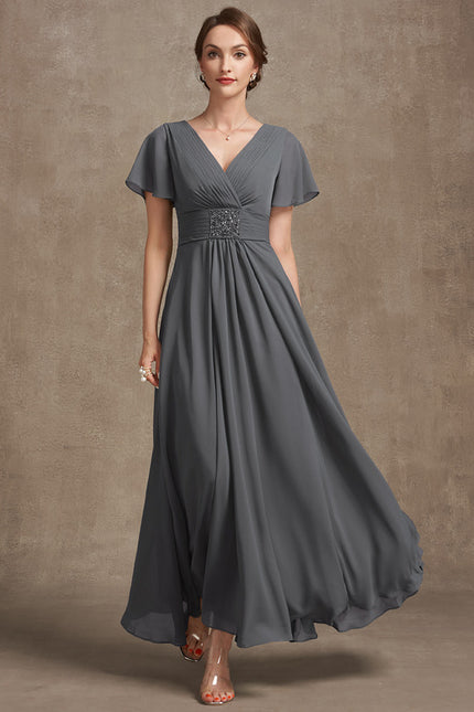 Robe Trapèze Gris Élégance Sereine