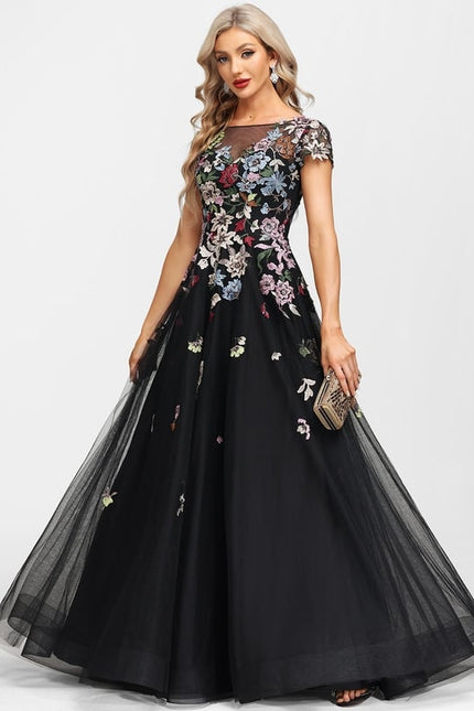 Robe Trapèze Rêve Floral Noir - gallery 4