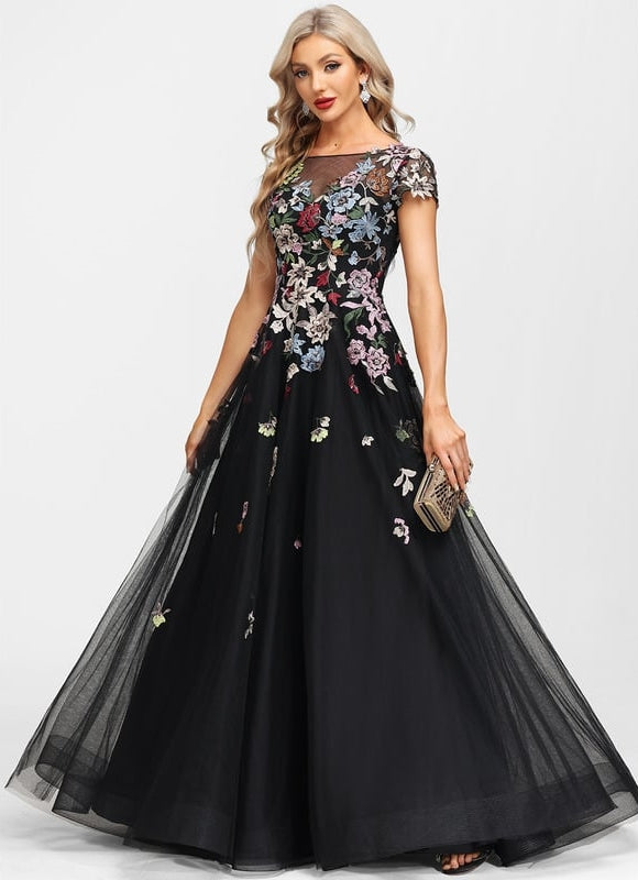 Robe Trapèze Rêve Floral Noir - gallery 4