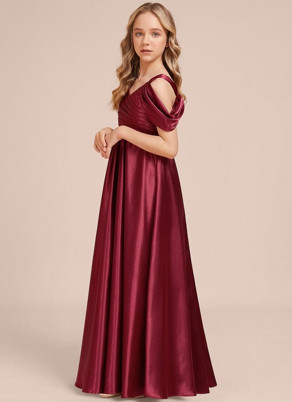 Robe Trapèze Satin Bordeaux