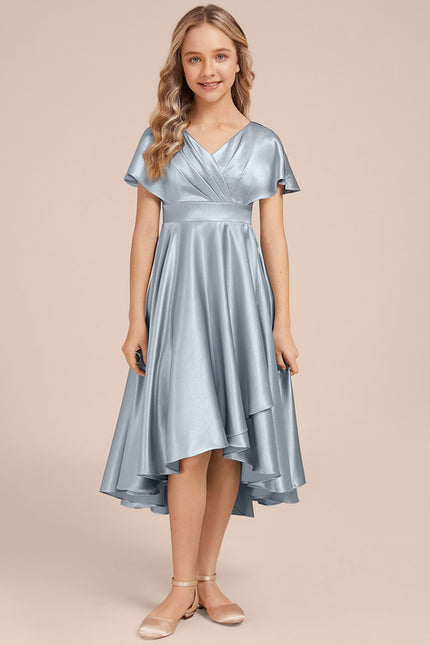 Robe Trapèze Satin Ciel - gallery 1