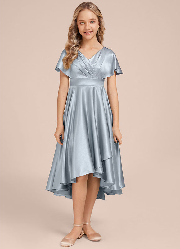 Robe Trapèze Satin Ciel - gallery 1