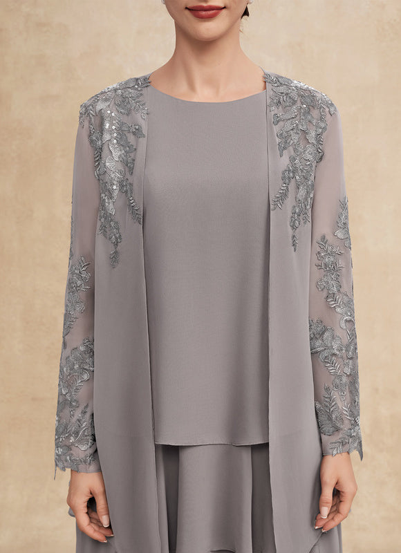 Robe Trapèze Grise Volante - gallery 7