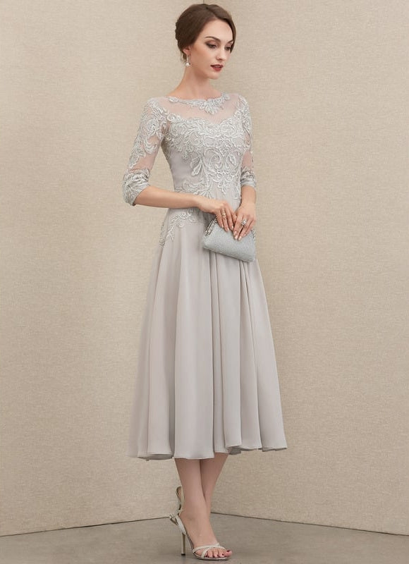 Robe Trapèze Gris Lumineux Élégance