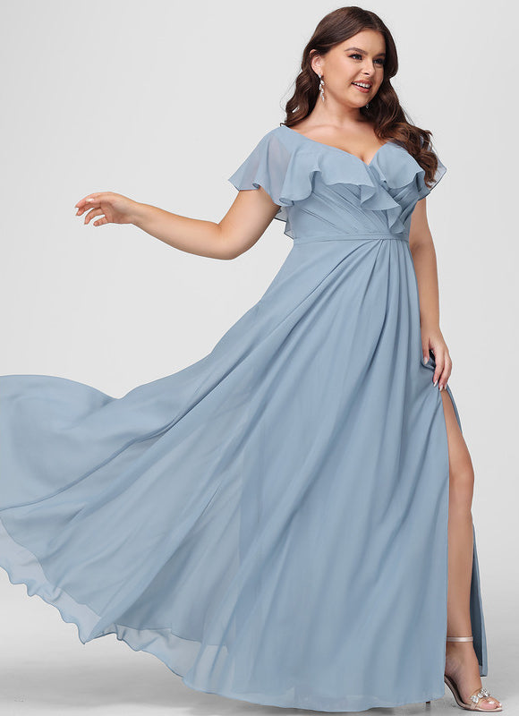Robe Trapèze Longue Beige Élégante - gallery 8