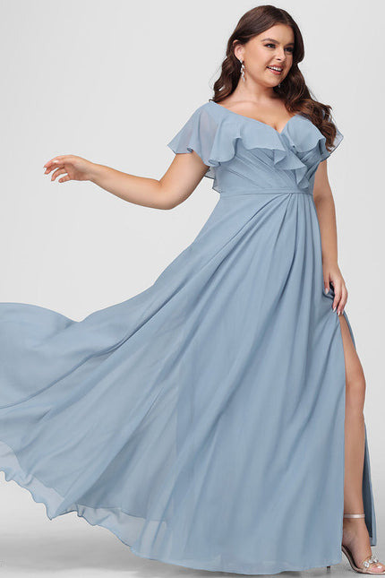 Robe Trapèze Longue Beige Élégante - gallery 8