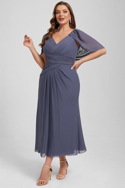 Robe Trapèze Florale Marine - gallery 6