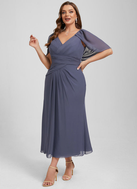 Robe Trapèze Florale Marine - gallery 6