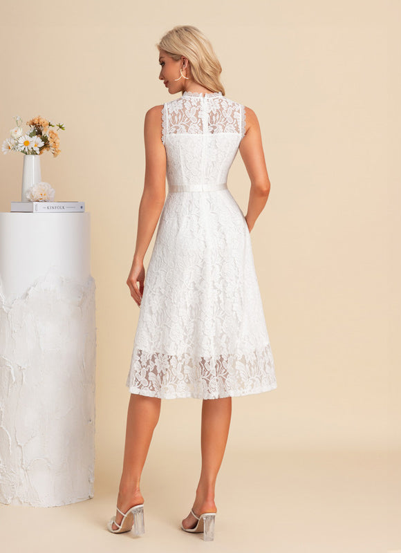 Robe Trapèze Dentelle Midi - gallery 2