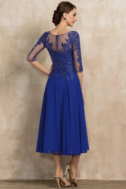 Robe Trapèze Bleu Éclatant - gallery 4