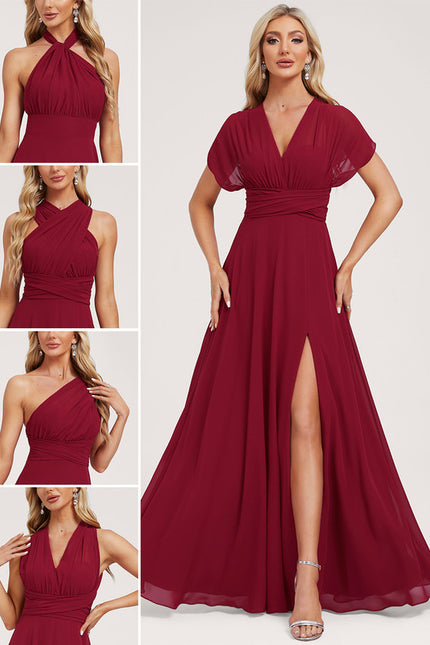 Robe Trapèze Fluide Bordeaux