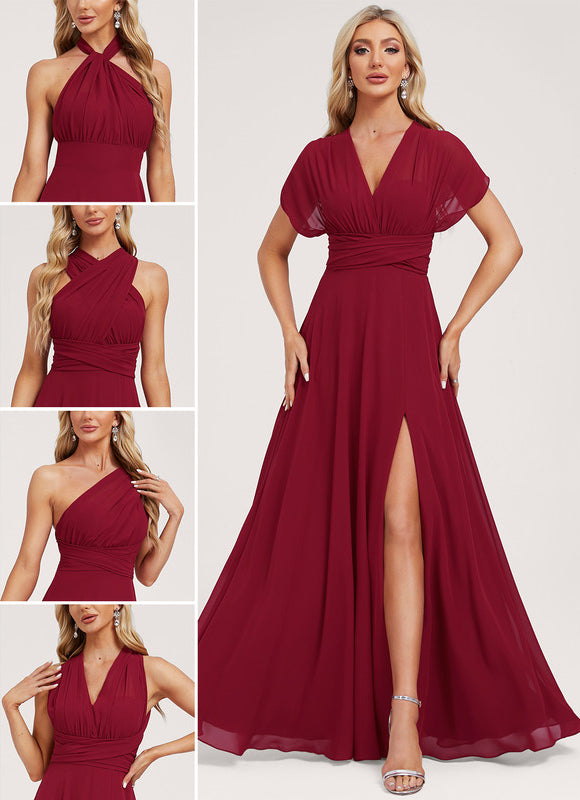 Robe Trapèze Fluide Bordeaux
