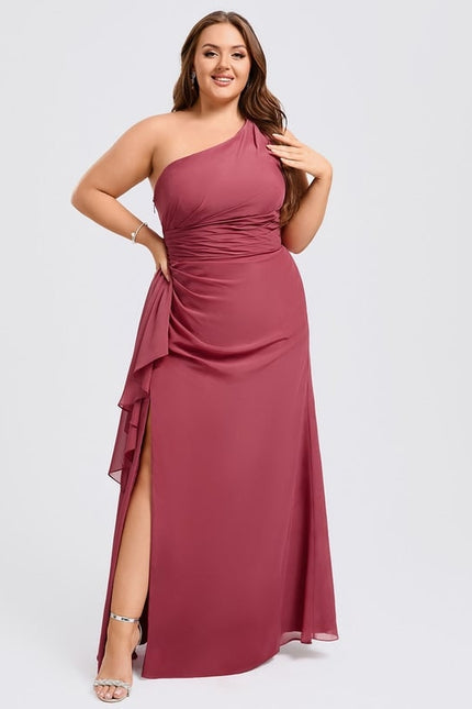 Robe Trapèze Asymétrique Beige - gallery 5