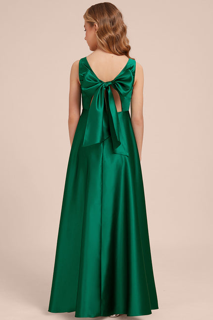 Robe Trapèze Émeraude Satinée - gallery 4