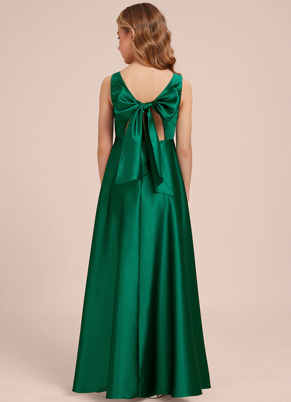 Robe Trapèze Émeraude Satinée - gallery 4