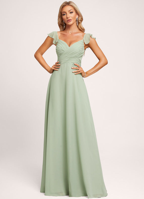 Robe Trapèze Mousseline Fendue - gallery 1