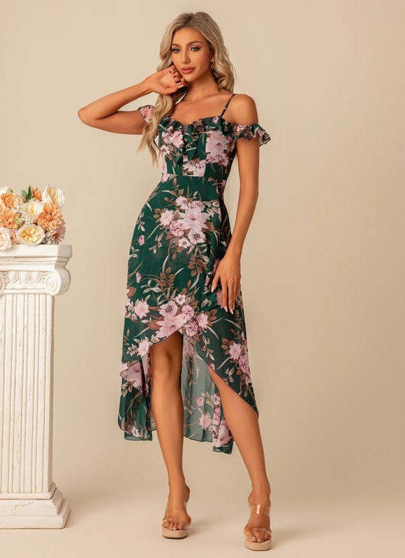 Robe Trapèze Florale Élégante - gallery 3