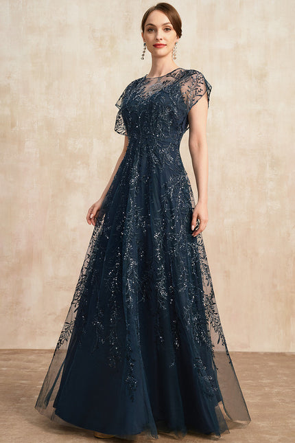 Robe Trapèze Éclat Bleu Nuit - gallery 1