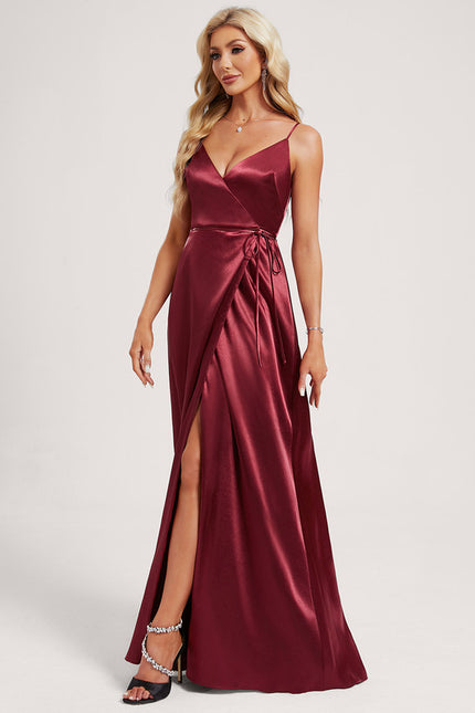 Robe Trapèze Satin Doré Élégante - gallery 1