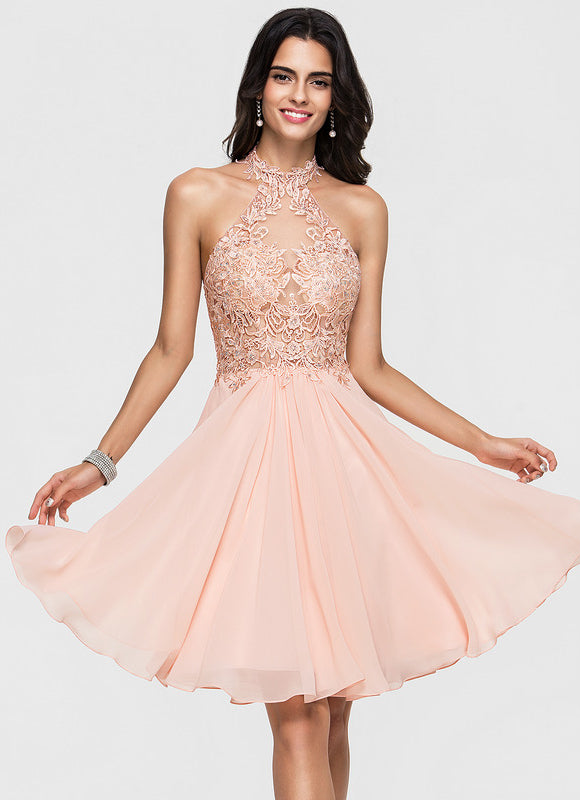 Robe Trapèze Éclat Pêche Rosée