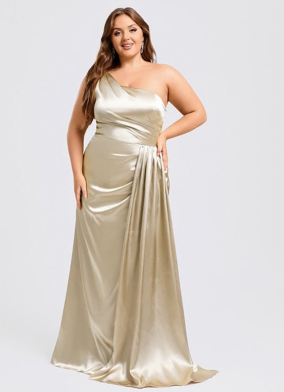 Robe Trapèze Bleu Satiné Élégant - gallery 7