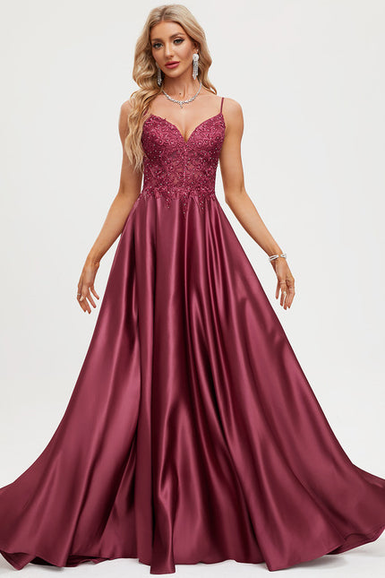 Robe Trapèze Bordeaux Brillant - gallery 1