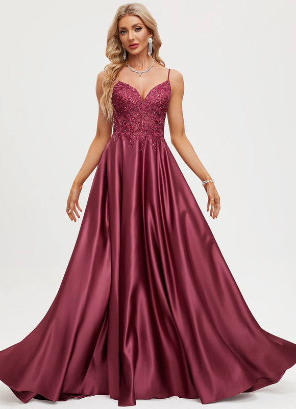 Robe Trapèze Bordeaux Brillant - gallery 1