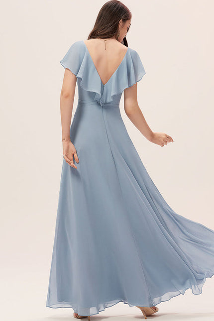 Robe Trapèze Longue Beige Élégante - gallery 1