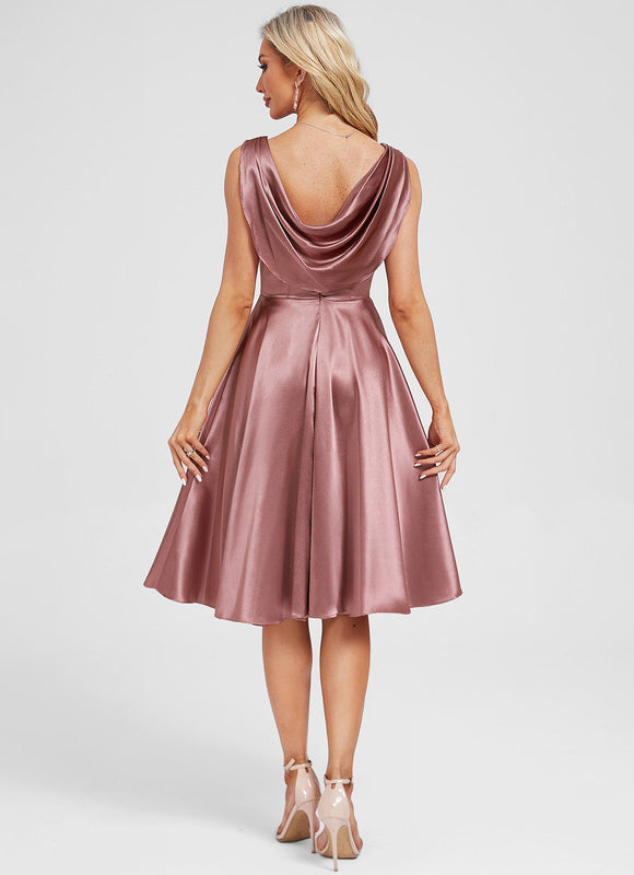 Robe Trapèze Satin Fluide Luxe - gallery 6