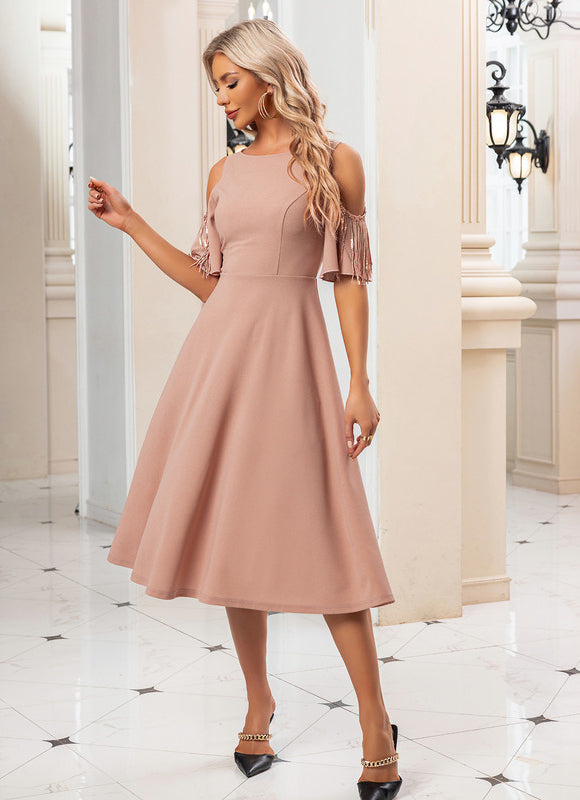 Robe Trapèze Frange Douce - gallery 1