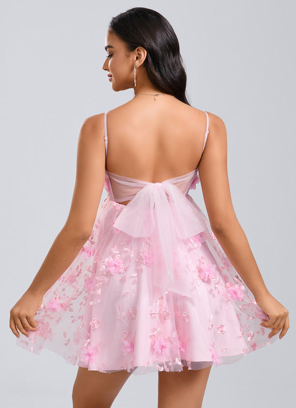 Robe Trapèze Éphémère Poudrée - gallery 5