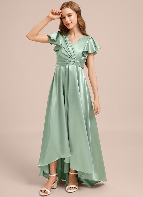Robe Trapèze Satin Ciel - gallery 2