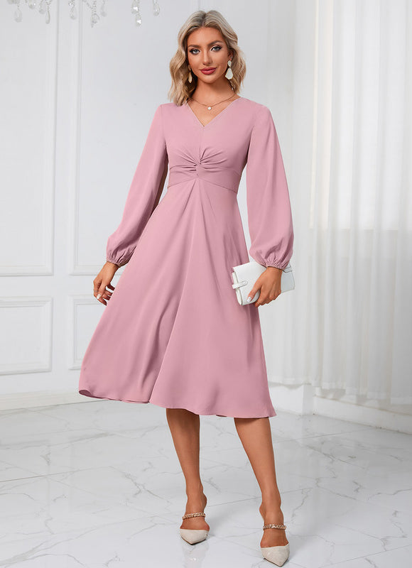 Robe Trapèze Rouge Flottant - gallery 3
