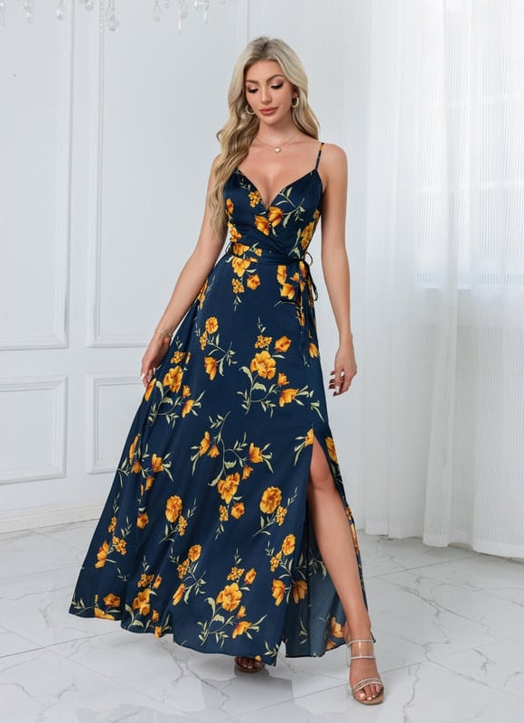 Robe Trapèze Satinée Botanique - gallery 8