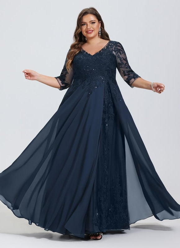 Robe Trapèze Marine Éclatante - gallery 8