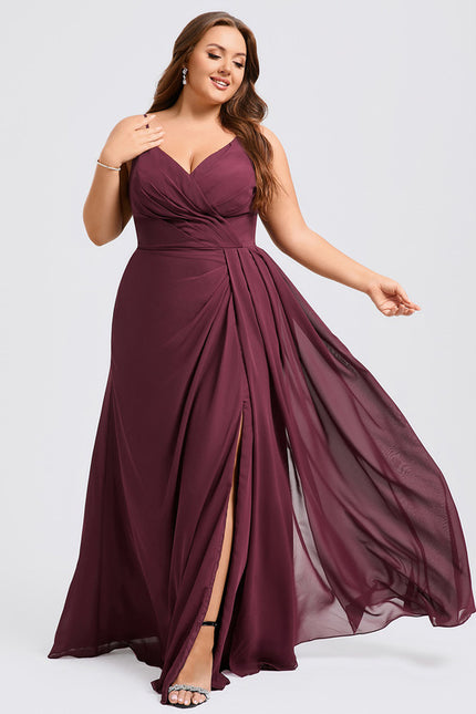 Robe Trapèze Mousseline Fendue - gallery 7