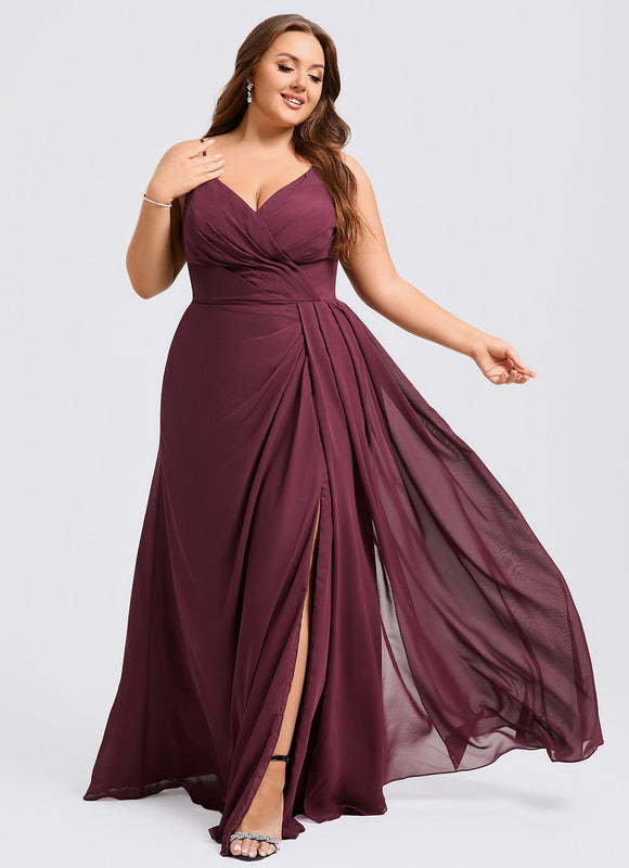 Robe Trapèze Mousseline Fendue - gallery 7