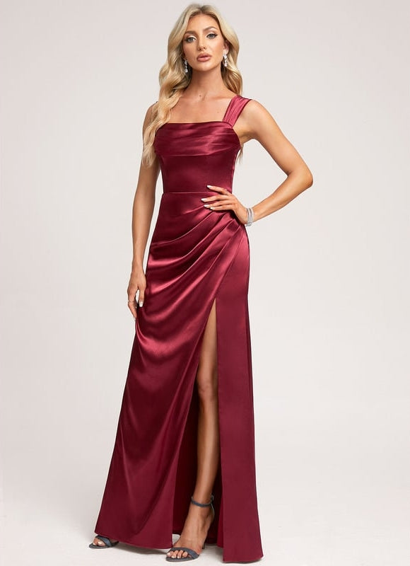 Robe Trapèze Satinée Dorée - gallery 2
