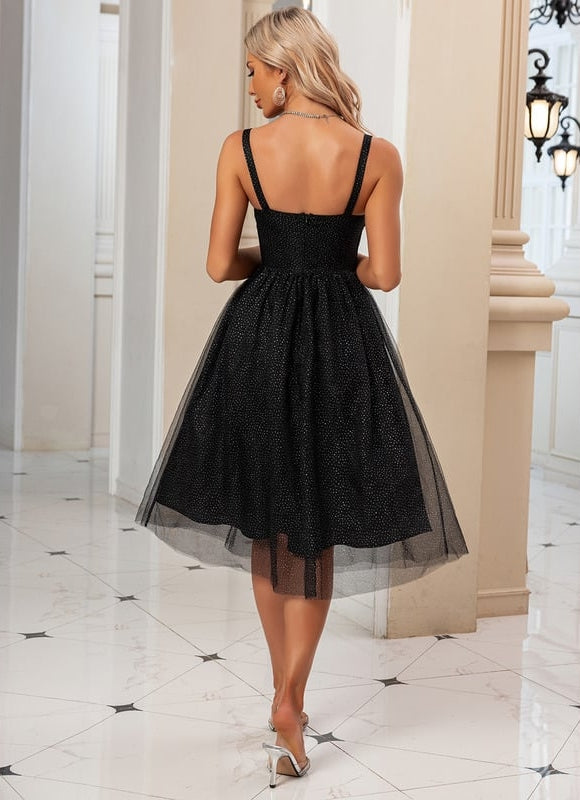Robe Trapèze Paillettes Tulle - gallery 6