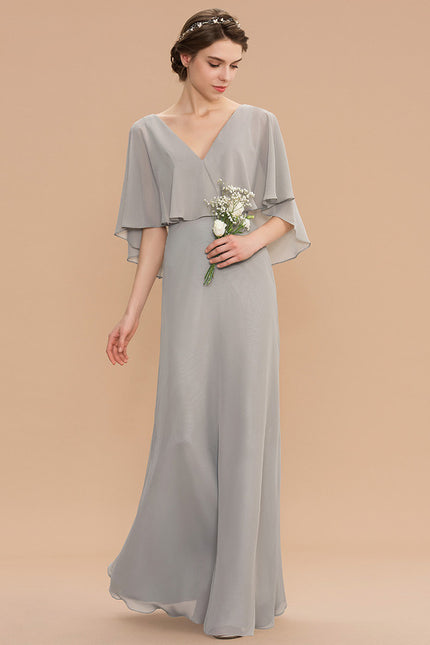 Robe Trapèze Gris Flottant - gallery 3