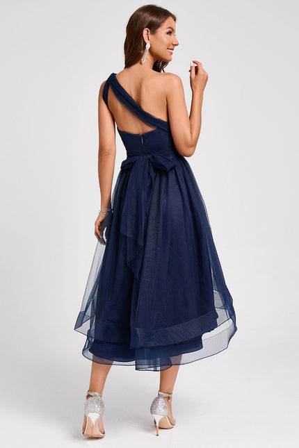 Robe Trapèze Élégance Marine Tulle - gallery 8