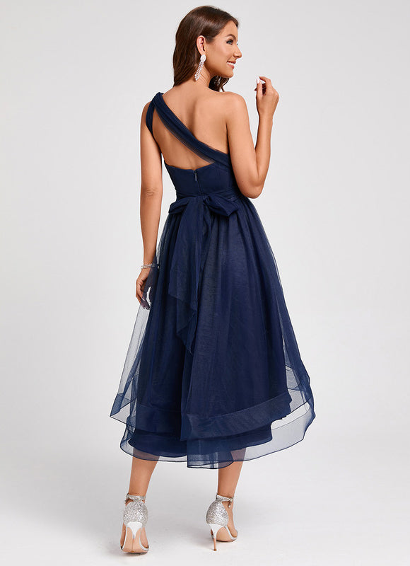 Robe Trapèze Élégance Marine Tulle - gallery 8