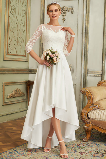 Robe Trapèze Élégance Dentelle Satinée - gallery 4