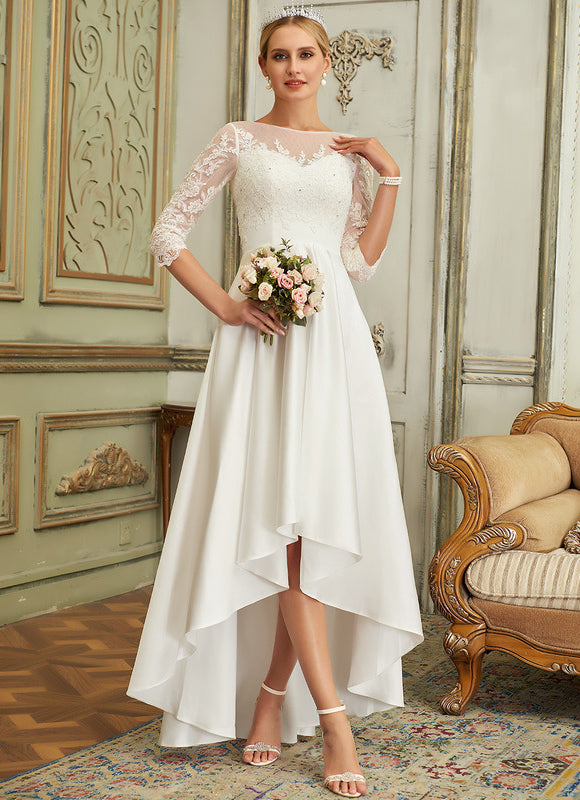 Robe Trapèze Élégance Dentelle Satinée - gallery 4