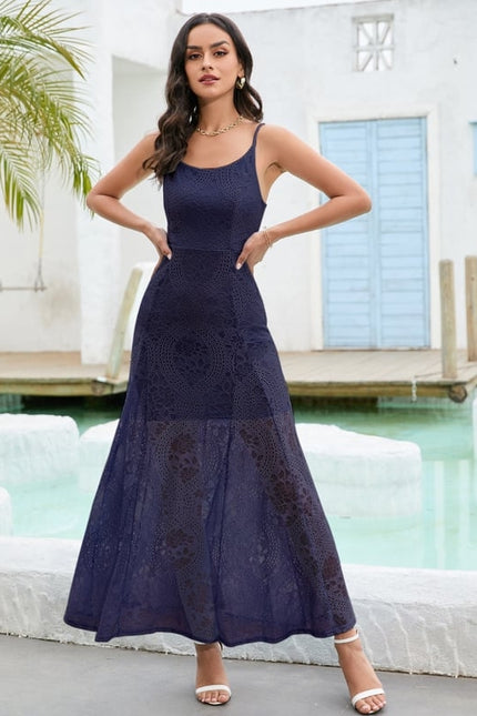Robe Trapèze Élégance Marine Envoûtante