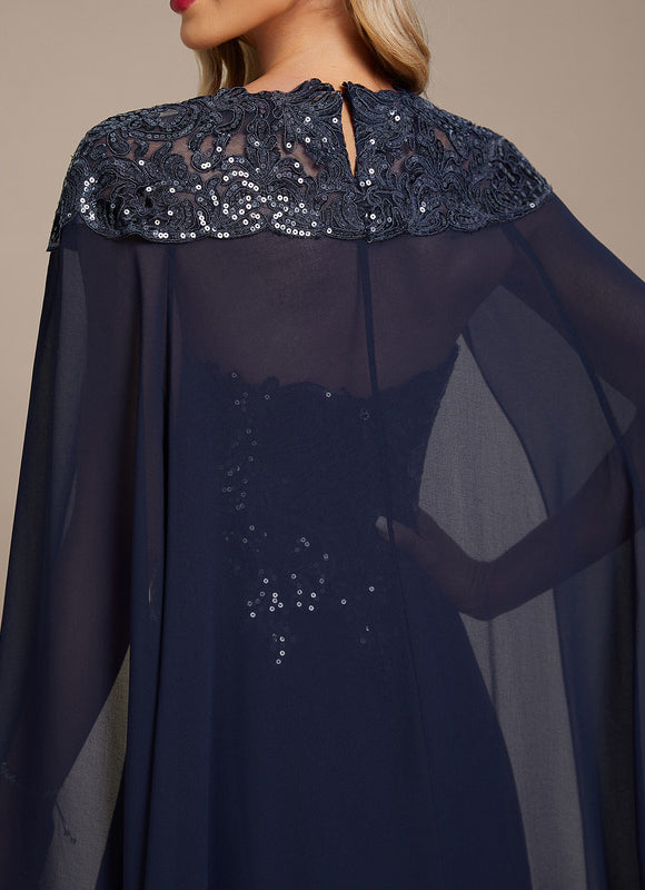 Robe Trapèze Bleue Marine Bal De Soirée - gallery 6