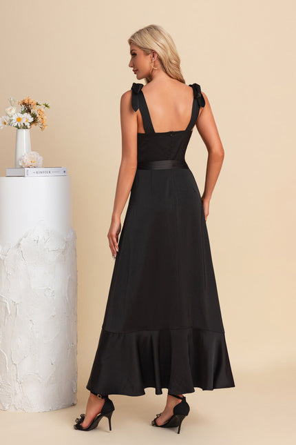 Robe Trapèze Noir Élégance Satinée - gallery 4