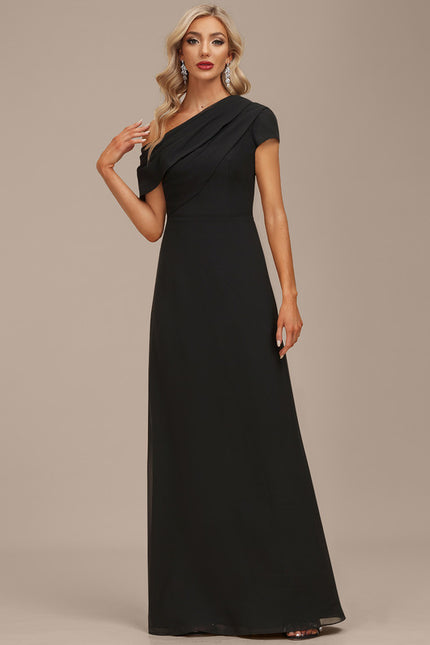 Robe Trapèze Noire Plissée Soirée - gallery 3