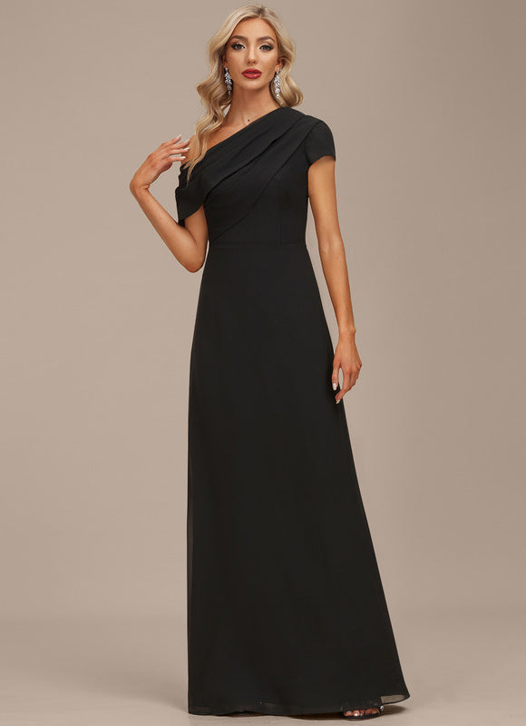 Robe Trapèze Noire Plissée Soirée - gallery 3